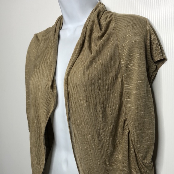 Mandee Taupe Dolman Short Sleeved Cardigan - Picture 4 of 10